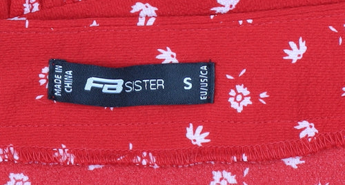 FB Sister Women's Red Floral Wrap Mini Skirt Size S