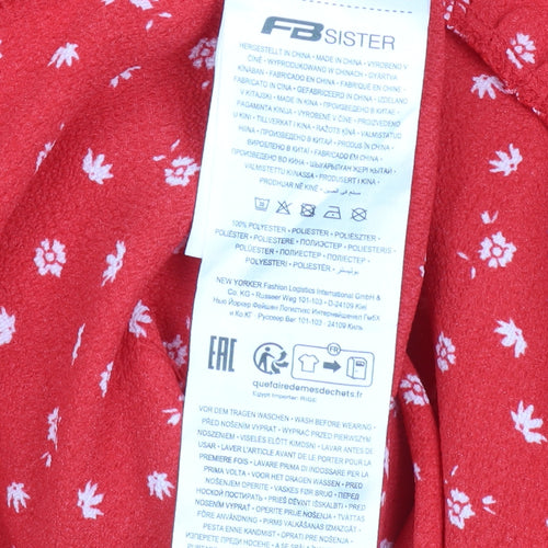 FB Sister Women's Red Floral Wrap Mini Skirt Size S