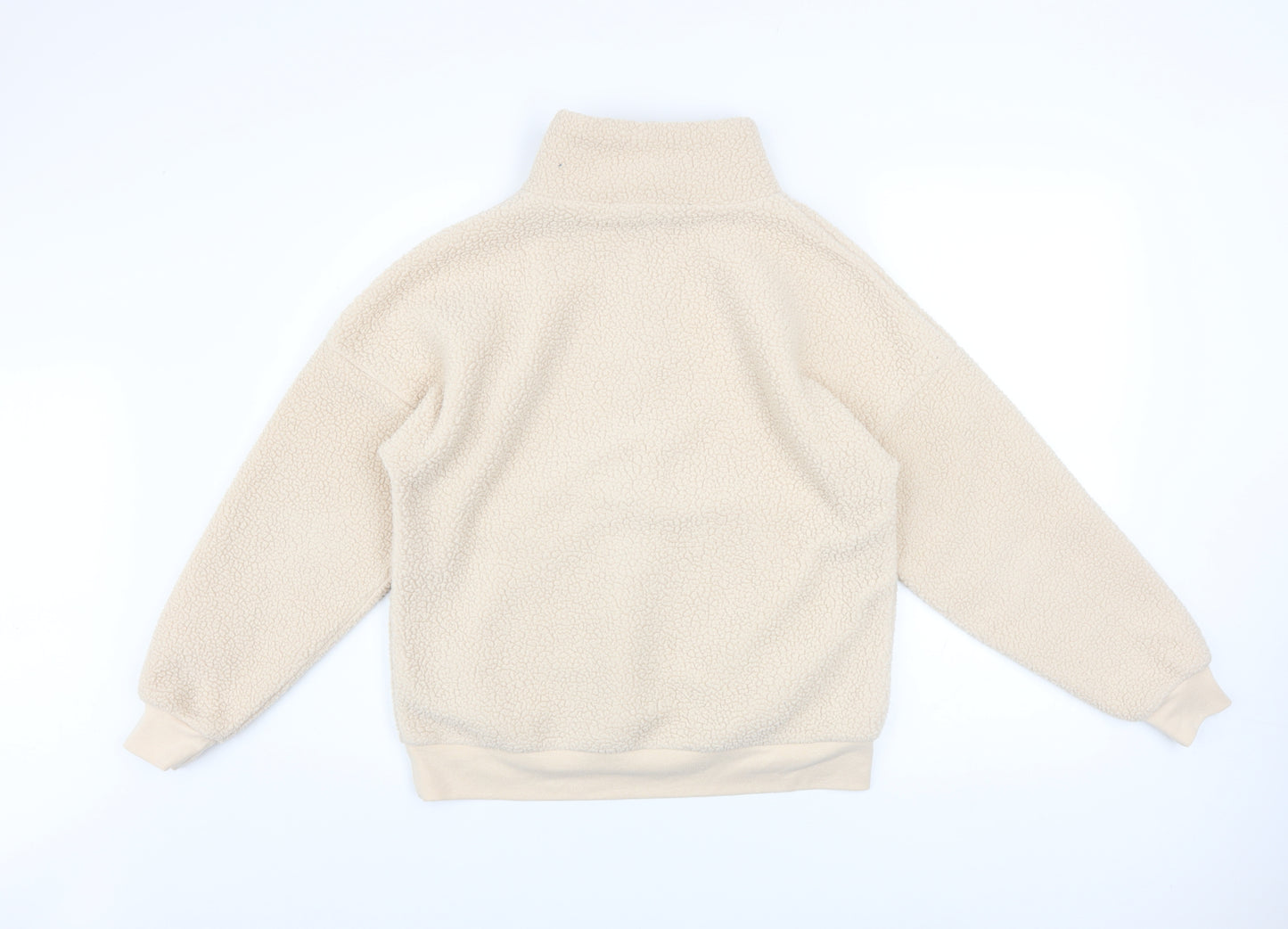 Dunnes Stores Women Ivory 1/2 Zip Fleece Pullover Sweatshirt XS