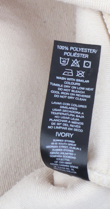 Dunnes Stores Women Ivory 1/2 Zip Fleece Pullover Sweatshirt XS