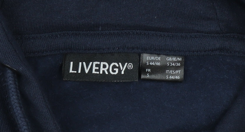 Livergy Mens Blue Christmas Reindeer Pullover Hoodie Size S