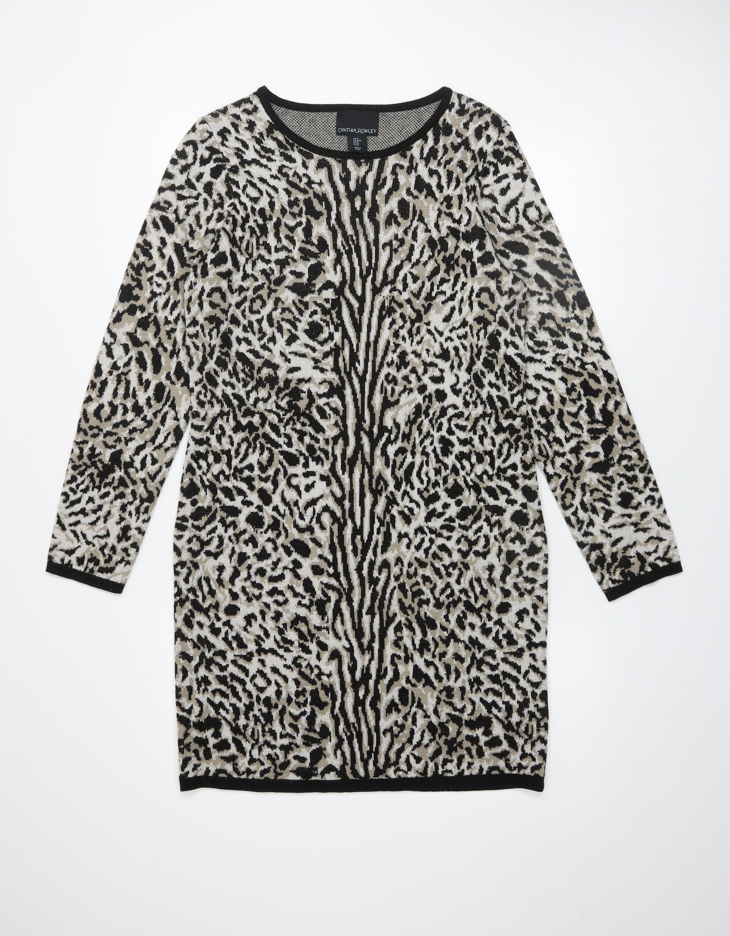 Cynthia Rowley Women's Multicoloured M Animal Print Knit Bodycon Dress