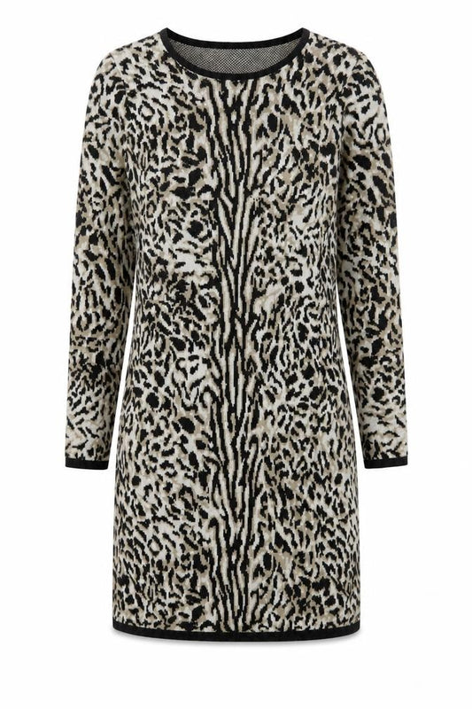 Front view of Cynthia Rowley Women's Multicoloured M Animal Print Knit Bodycon Dress