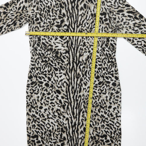 Cynthia Rowley Women's Multicoloured M Animal Print Knit Bodycon Dress