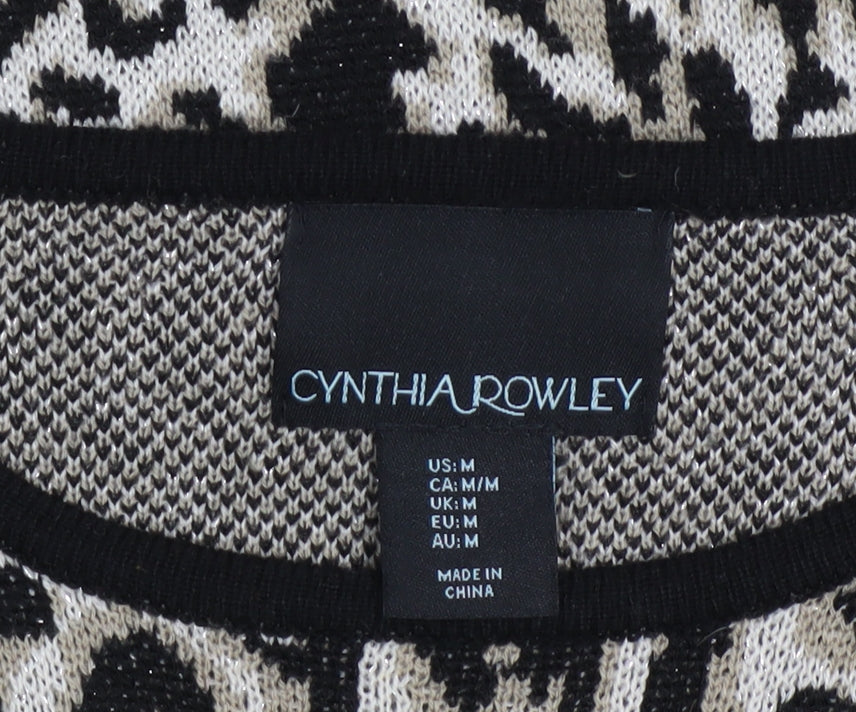 Cynthia Rowley Women's Multicoloured M Animal Print Knit Bodycon Dress