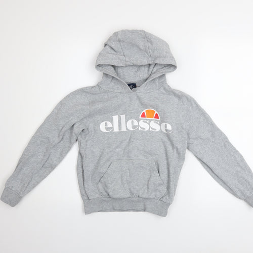 Ellesse Girls Grey Pullover Hoodie 8-9 Years Logo Fleece Sweatshirt