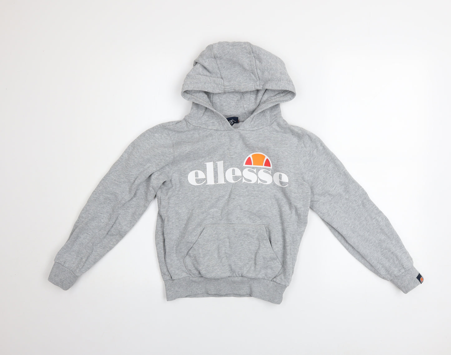 Ellesse Girls Grey Pullover Hoodie 8-9 Years Logo Fleece Sweatshirt