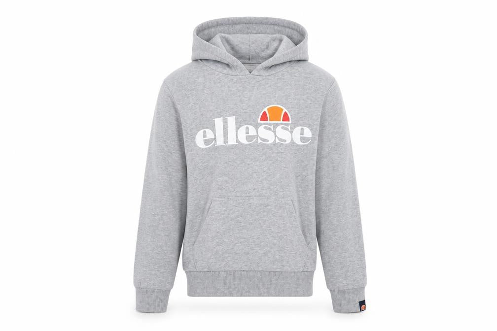 Ellesse Girls Grey Pullover Hoodie 8-9 Years Logo Fleece Sweatshirt