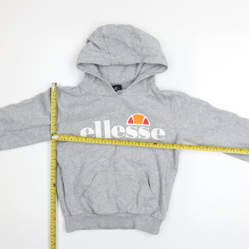Ellesse Girls Grey Pullover Hoodie 8-9 Years Logo Fleece Sweatshirt
