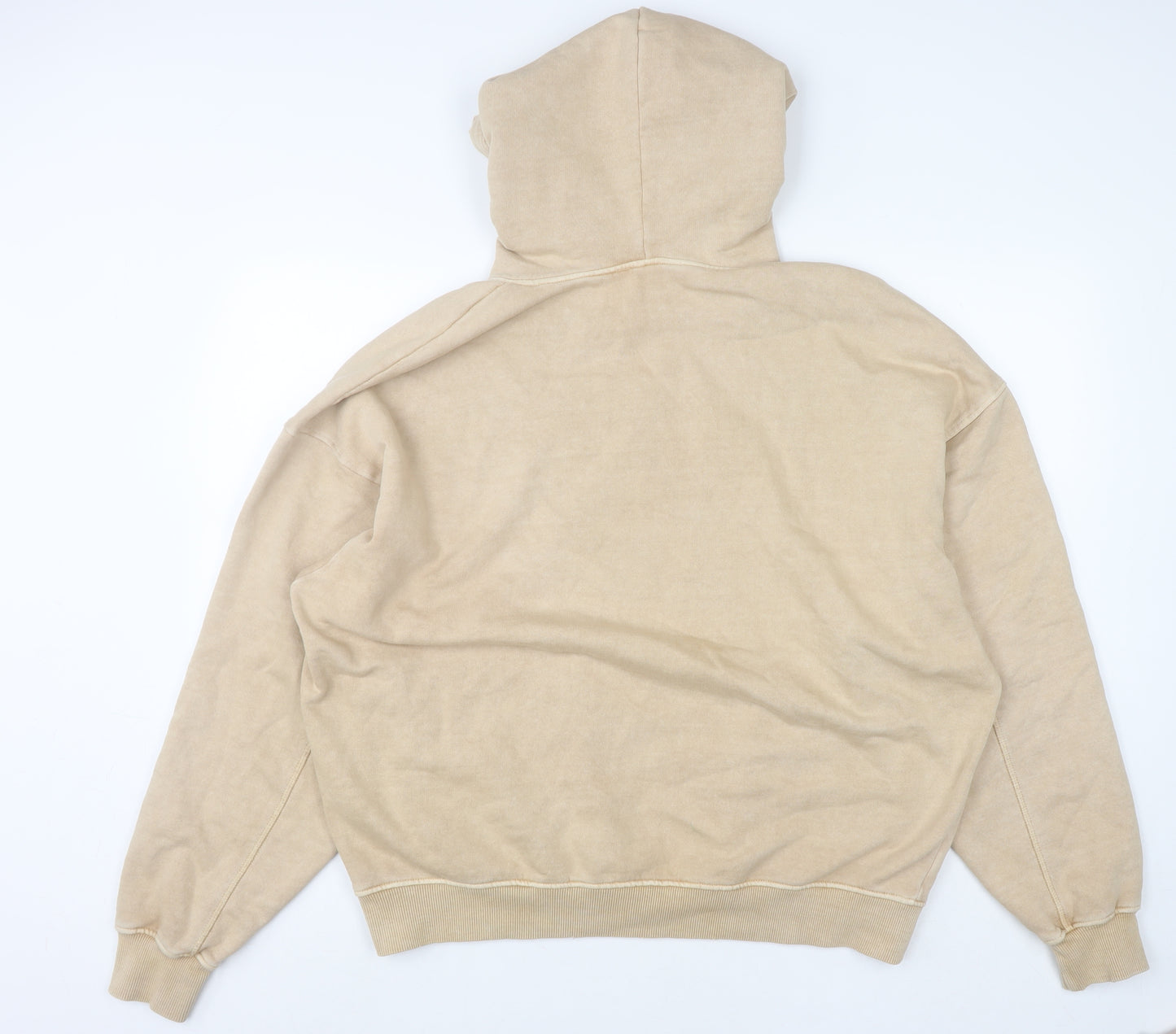 Zara Womens Beige Pullover Hoodie Size 12 Cotton Blend Casual