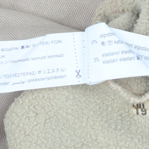 Zara Womens Beige Pullover Hoodie Size 12 Cotton Blend Casual