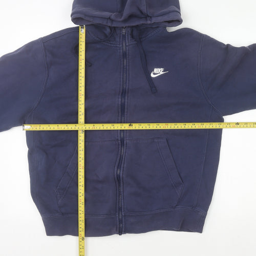 Nike Men's Blue Full Zip Hoodie Size M Fleece Sweatshirt