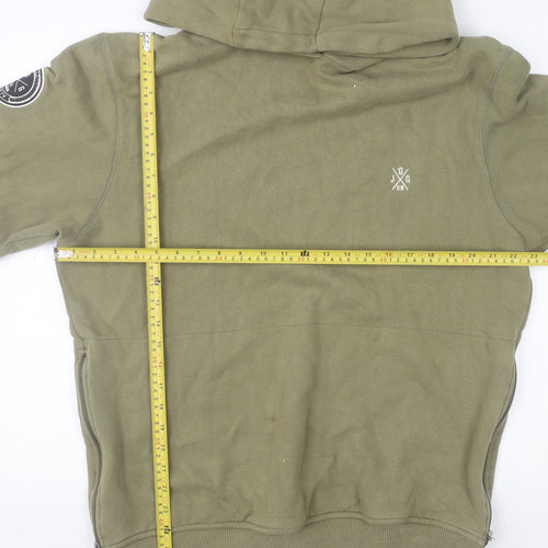Jog On London Mens Green Pullover Hoodie L Regular Fit Cotton