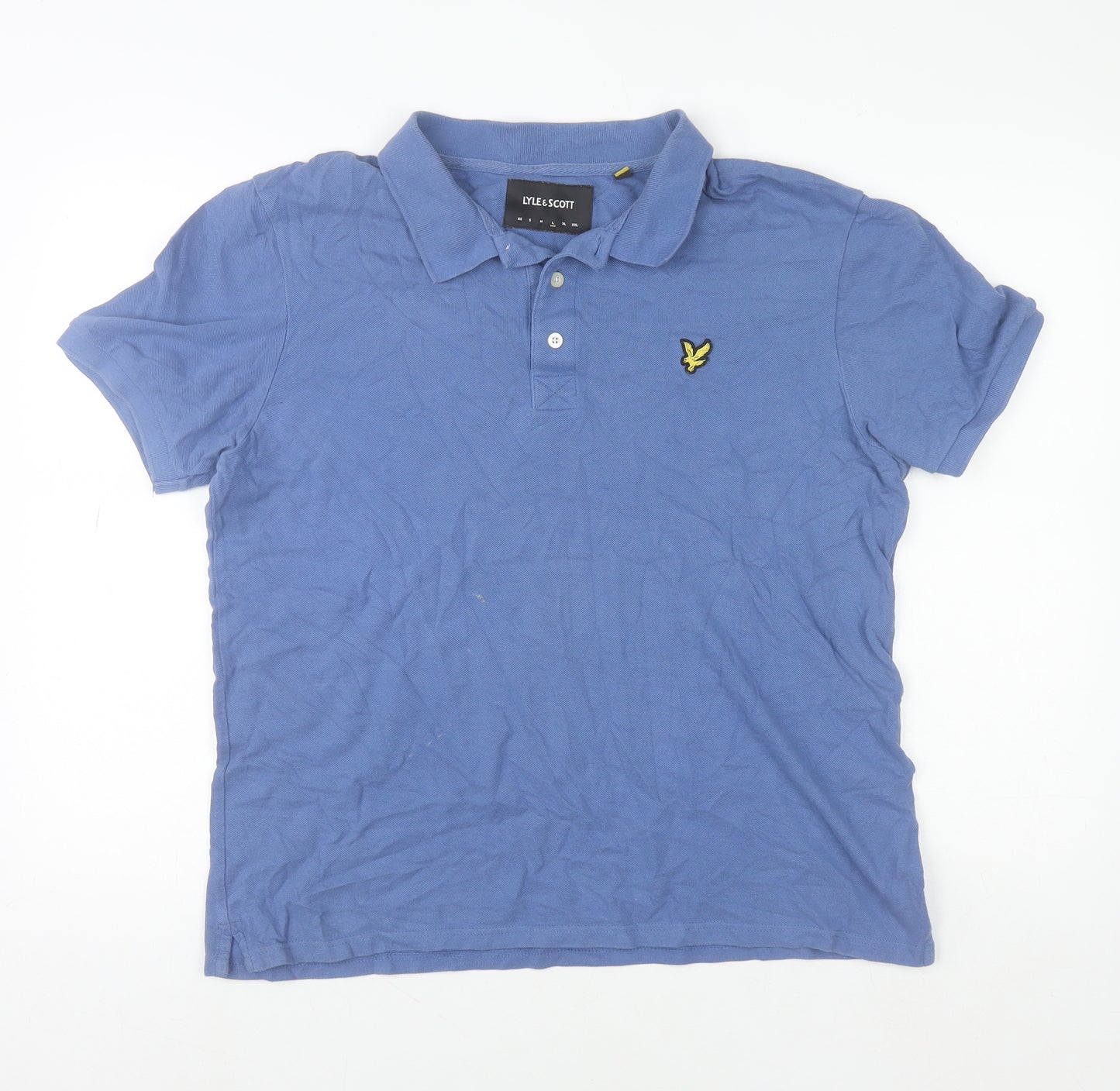 Lyle & Scott Men's Blue Cotton Polo Shirt Size L Regular Fit