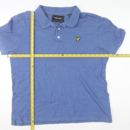 Lyle & Scott Men's Blue Cotton Polo Shirt Size L Regular Fit