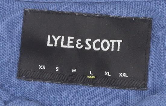 Lyle & Scott Men's Blue Cotton Polo Shirt Size L Regular Fit