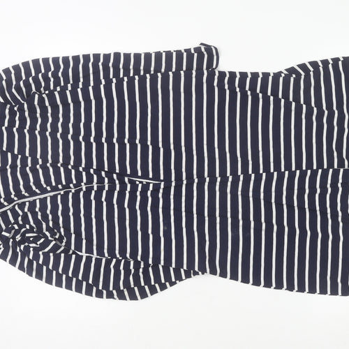 Hype Women’s Blue Striped Open Cardigan Size L Lightweight Jersey