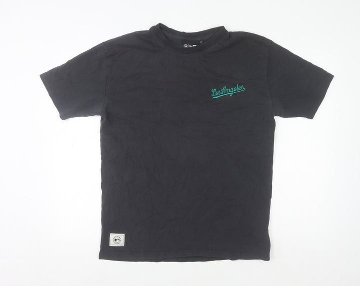 New Era Men's Black Los Angeles Graphic Cotton T-Shirt M