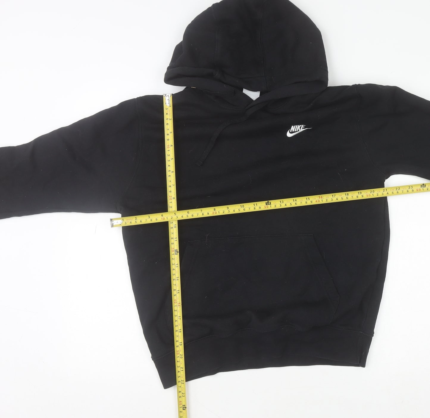 Nike Men's Black Pullover Hoodie with Logo Tape Size S