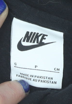 Nike Men's Black Pullover Hoodie with Logo Tape Size S
