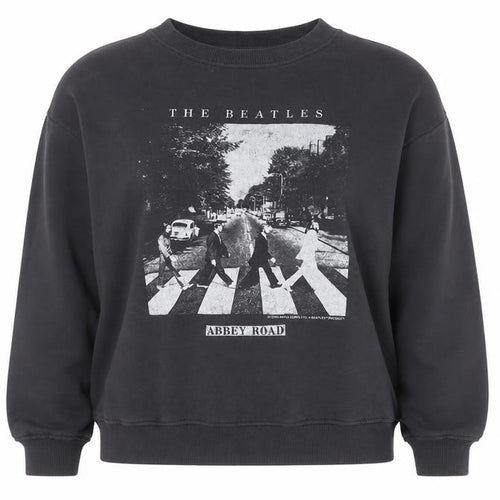 H&M Womens Black XS Pullover Sweatshirt The Beatles Abbey Road Graphic Print
