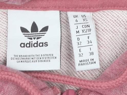 Adidas Womens Pink Full Zip Hoodie Size XS Cotton Blend