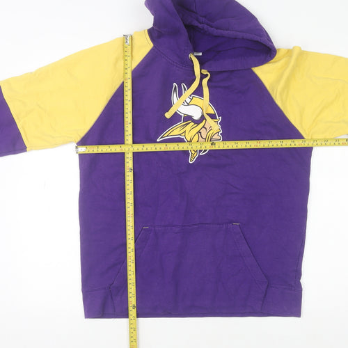NFL Team Apparel Women Purple Yellow Hoodie Size M Cotton Blend