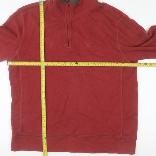 Mantaray Men's Red 1/4 Zip Cotton Sweatshirt Size M