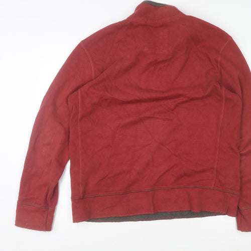 Mantaray Men's Red 1/4 Zip Cotton Sweatshirt Size M