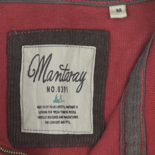 Mantaray Men's Red 1/4 Zip Cotton Sweatshirt Size M