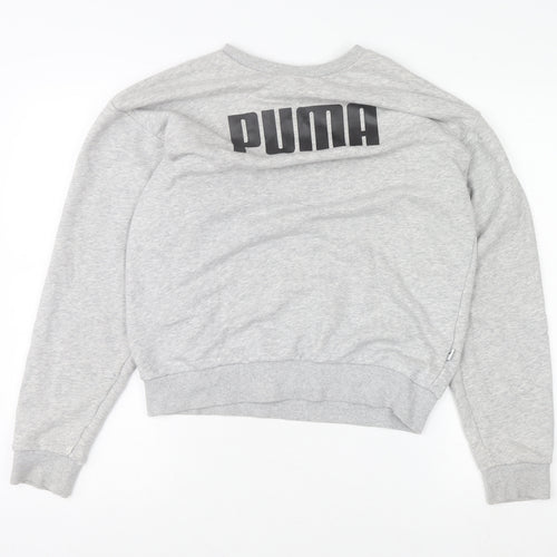 Puma Womens Grey Crew Neck Pullover Sweatshirt Size 10