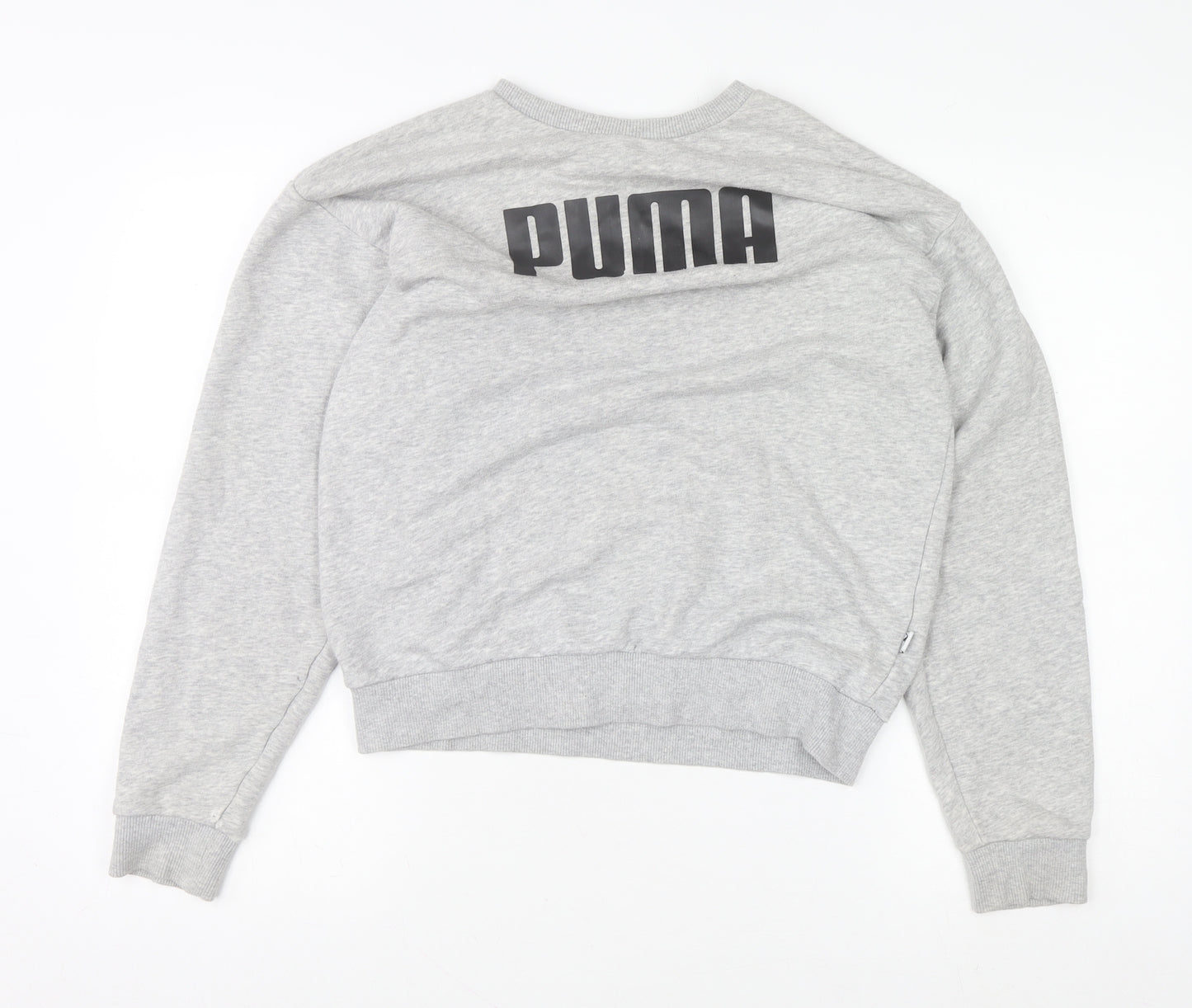 Puma Womens Grey Crew Neck Pullover Sweatshirt Size 10