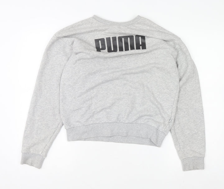 Puma Womens Grey Crew Neck Pullover Sweatshirt Size 10