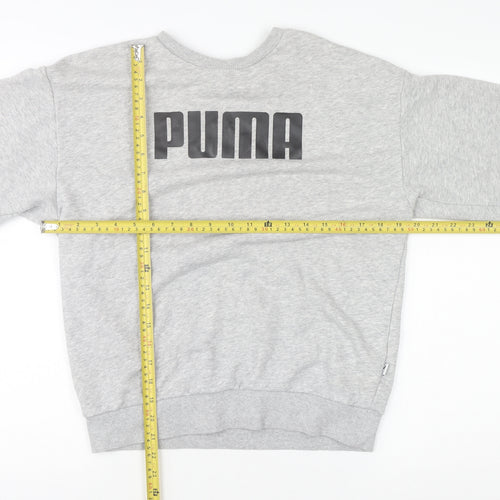 Puma Womens Grey Crew Neck Pullover Sweatshirt Size 10