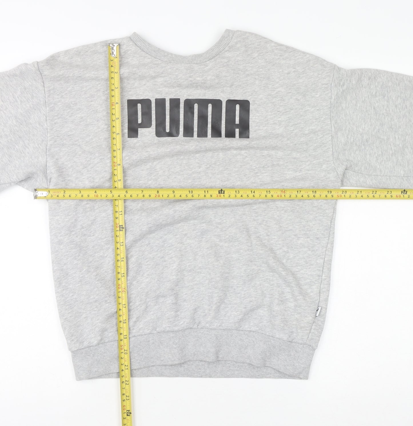 Puma Womens Grey Crew Neck Pullover Sweatshirt Size 10