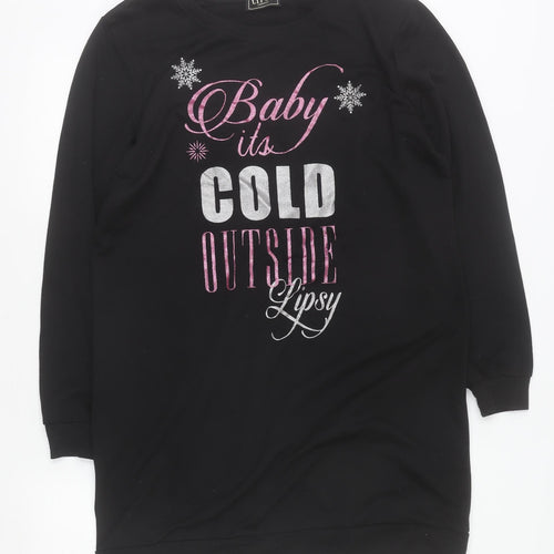 Lipsy Women Black Long Sleeve Pullover Sweatshirt Size 14/16