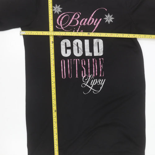 Lipsy Women Black Long Sleeve Pullover Sweatshirt Size 14/16