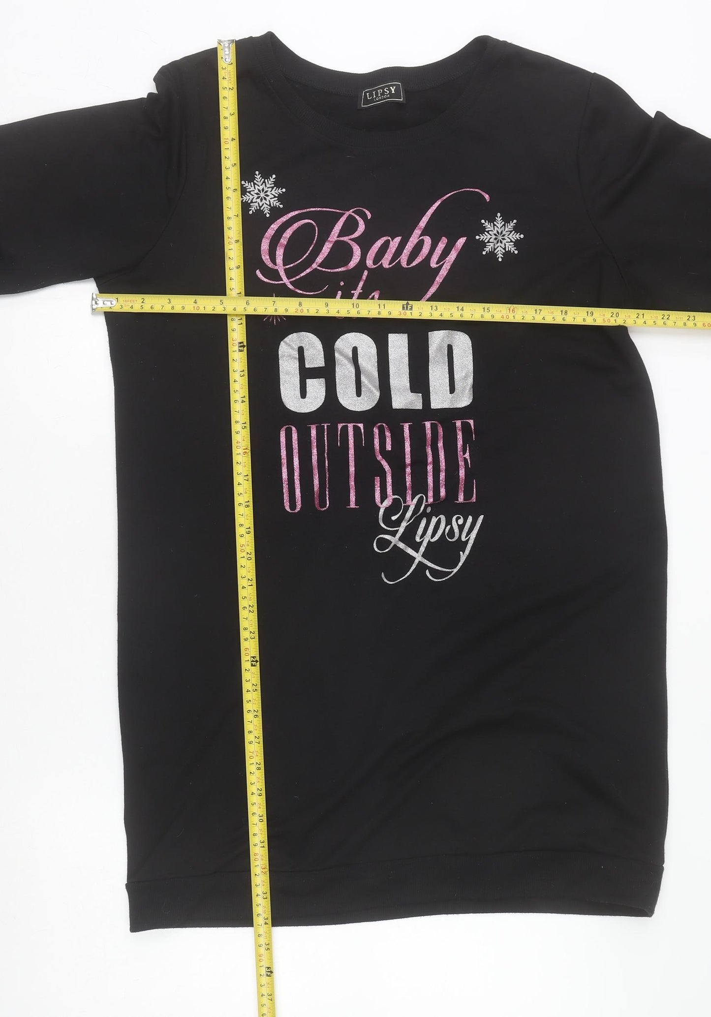 Lipsy Women Black Long Sleeve Pullover Sweatshirt Size 14/16