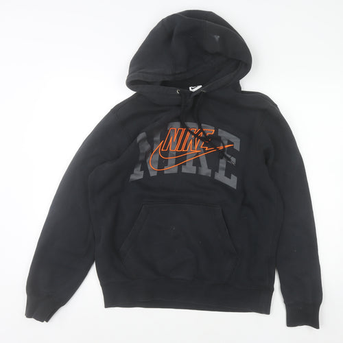 Nike Men's Black Pullover Hoodie S Graphic Logo Fleece Sweatshirt