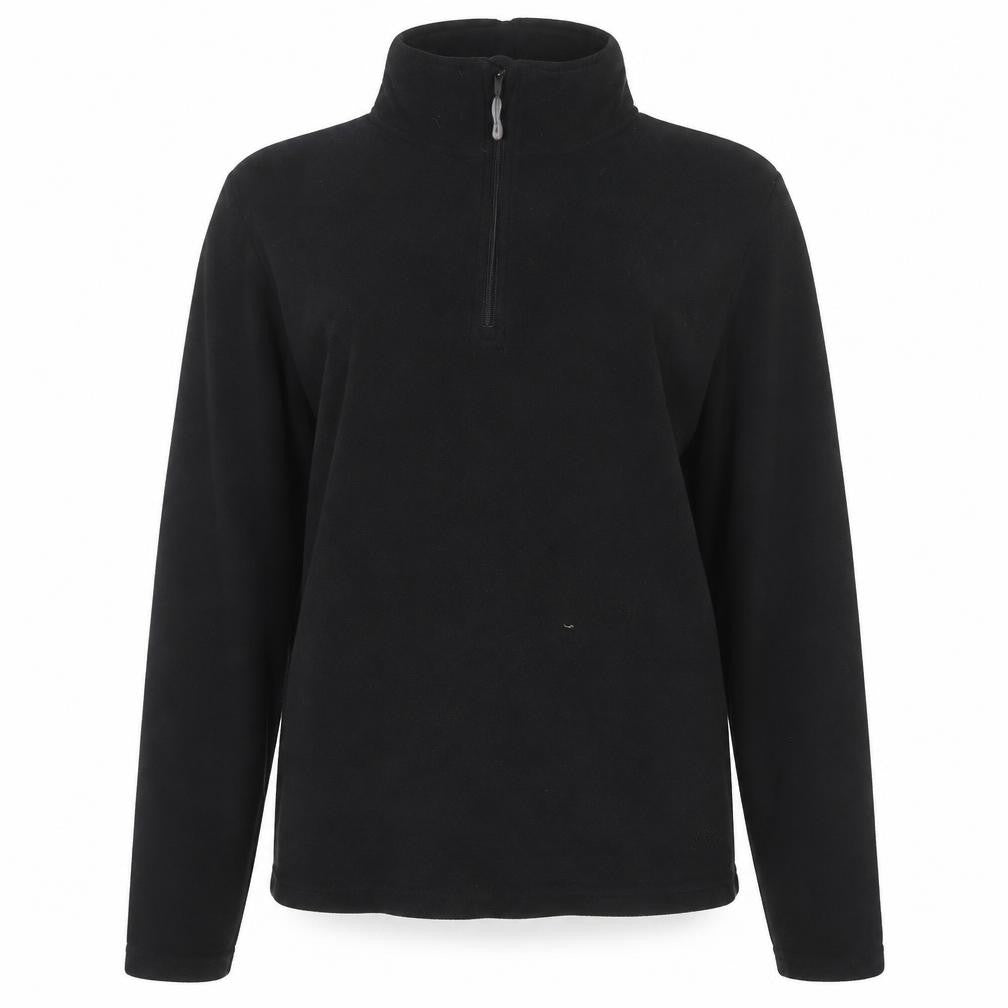 Front view of Peter Storm women’s black fleece pullover sweatshirt, size UK 18