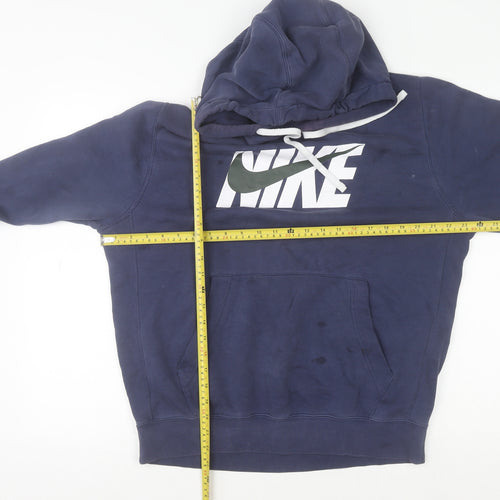 Nike Men’s Blue Pullover Hoodie M Logo Fleece Sweatshirt