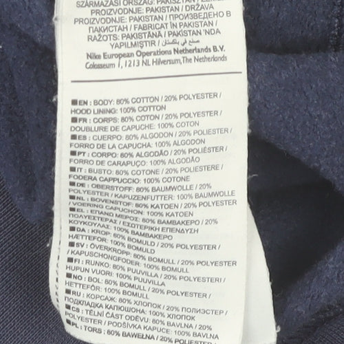 Nike Men’s Blue Pullover Hoodie M Logo Fleece Sweatshirt