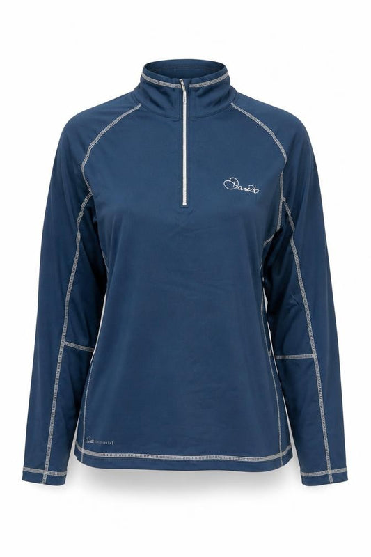Front view of Dare 2b Women's Blue 1/2 Zip Pullover Sweatshirt UK 20 Polyester Sports Top