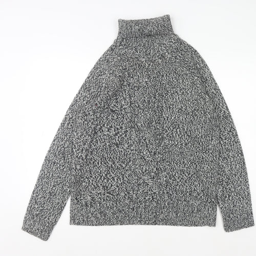 E-vie Women’s Grey Roll Neck Chunky Knit Pullover Jumper Size 18-20
