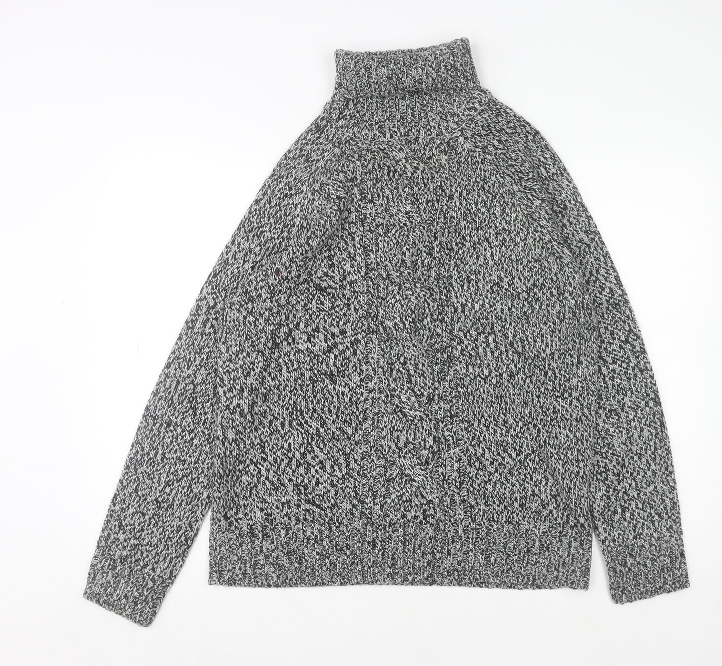 E-vie Women’s Grey Roll Neck Chunky Knit Pullover Jumper Size 18-20