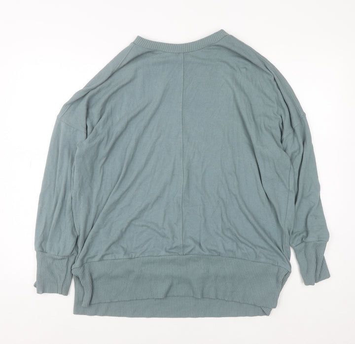 Next Women Blue XL Pullover Sweatshirt Relaxed Fit Viscose Blend