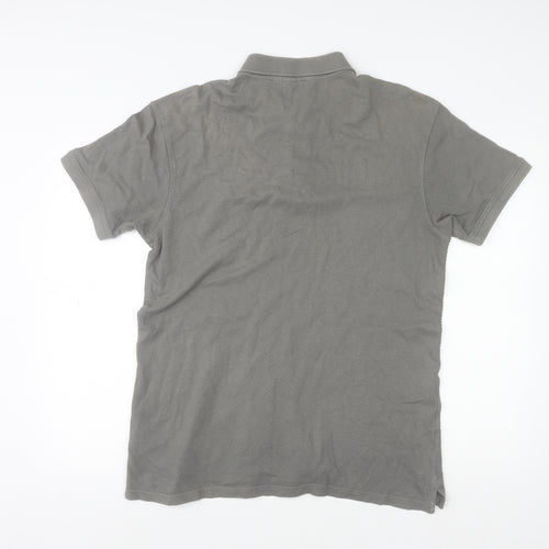 Brasher Mens Grey Cotton Outdoor Polo Shirt Size M Regular Fit