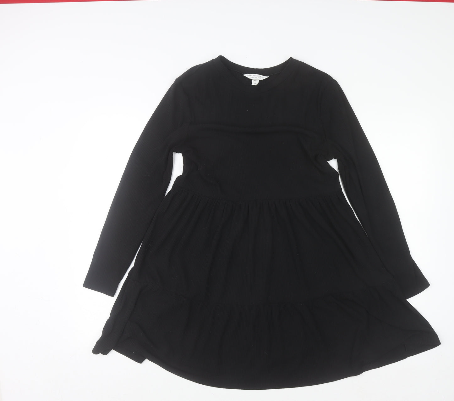 Miss Selfridge Women's Black Size 12 Long Sleeve Skater Dress