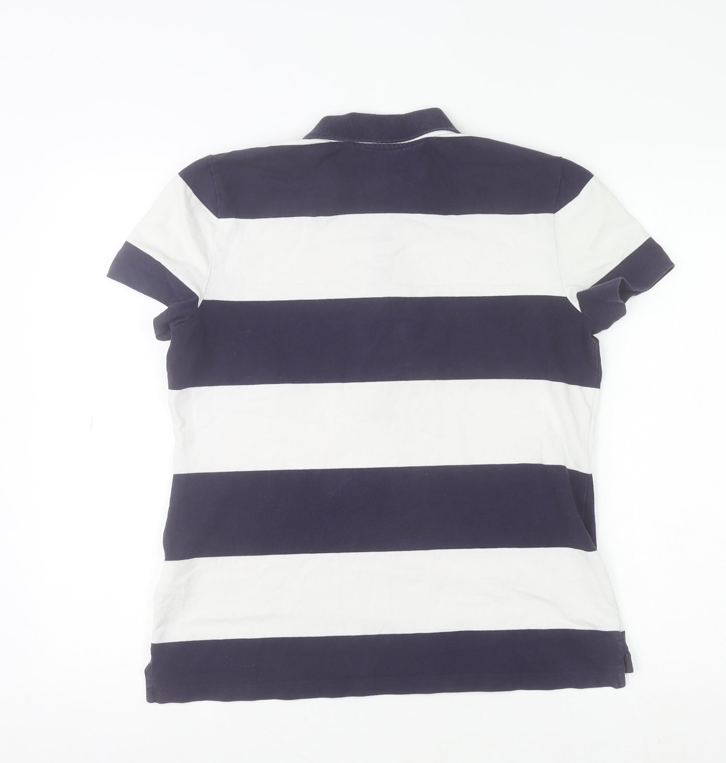 Tommy Hilfiger Men's Blue White Striped Slim Fit Polo Shirt M
