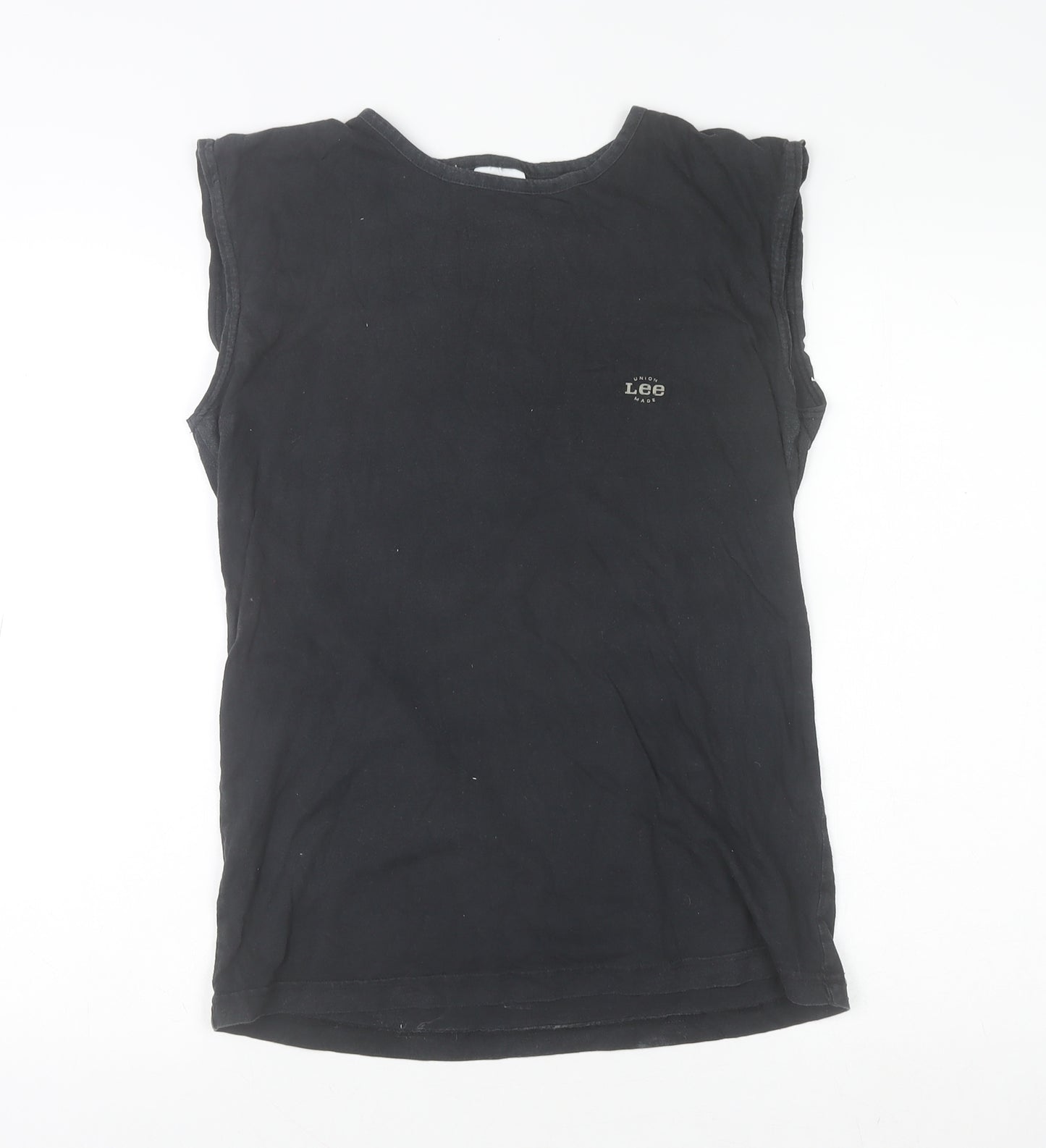 Lee Mens Black Sleeveless Crew Neck Vintage Cotton T-Shirt M